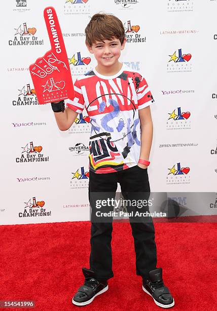 Actor Max Charles attends "A Day Of Champions" benefiting the Bogart Pediatric Cancer Research Program at the Sports Museum of Los Angeles on October...