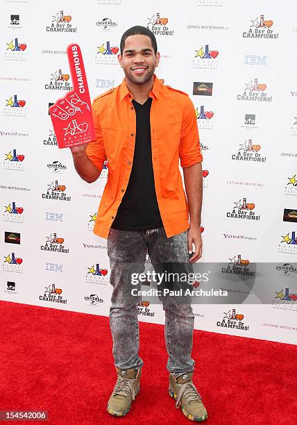 Actor Dijon Talton attends "A Day Of Champions" benefiting the Bogart Pediatric Cancer Research Program at the Sports Museum of Los Angeles on...