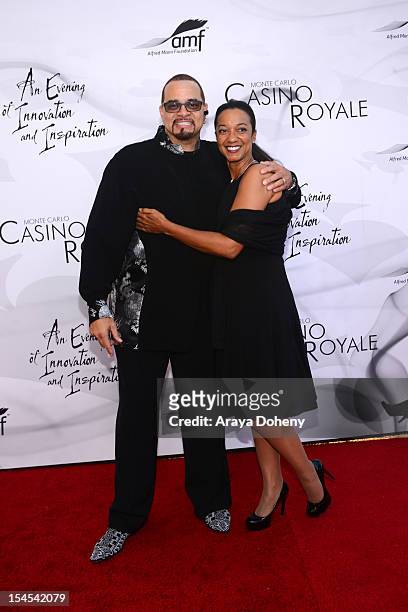Sinbad and Meredith Adkins attend the 9th Annual Alfred Mann Foundation 'Innovation And Inspiration' Gala at The Barker Hanger on October 21, 2012 in...