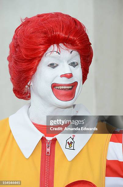 Ronald McDonald attends the Camp Ronald McDonald For Good Times 20th Annual Halloween Carnival at Universal Studios Backlot on October 21, 2012 in...