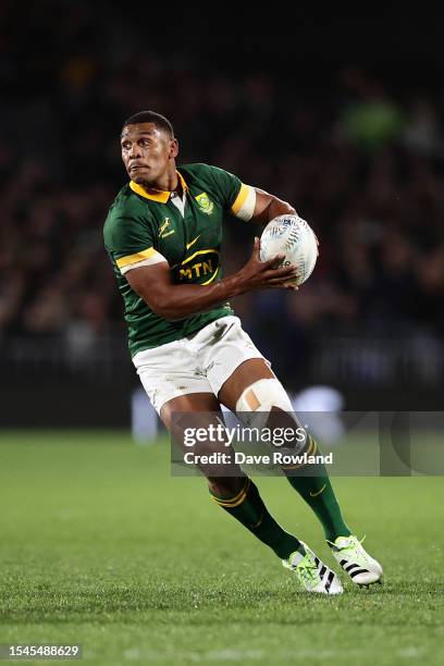 Damian Willemse of South Africa during The Rugby Championship match between the New Zealand All Blacks and South Africa Springboks at Mt Smart...