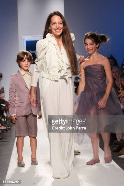 Designer Bonnie Young walks the runway at the Bonnie Young show during Petite Parade NY Kids Fashion Week In Collaboration With VOGUEbambini - Day 2...