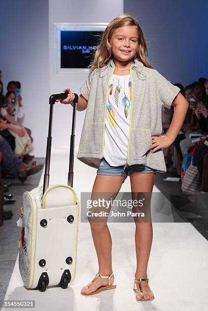 Model walks the runway at the Silvian Heach show during Petite Parade NY Kids Fashion Week In Collaboration With VOGUEbambini - Day 2 at Industria...