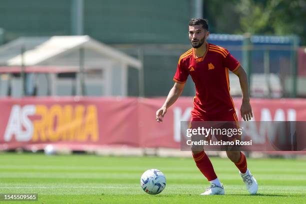Roma player Hossem Aouar during a friendly match between AS Roma and Boreale at Centro Sportivo Fulvio Bernardini on July 15, 2023 in Rome, Italy.