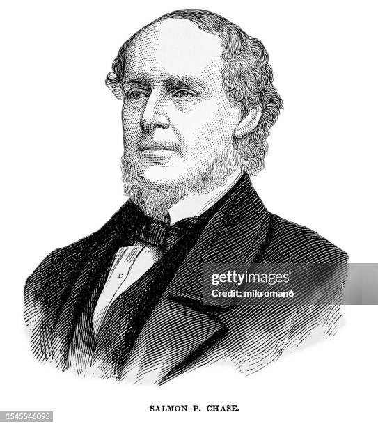 portrait of salmon portland chase, former chief justice of the united states - minister stock pictures, royalty-free photos & images