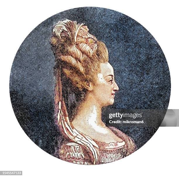 portrait of  french queen marie antoinette, last queen of france before the french revolution - guillotine stock pictures, royalty-free photos & images