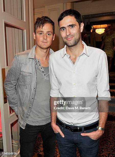 Tom Chaplin and Tim Rice-Oxley arrive at The Q Awards 2012 at the Grosvenor House Hotel on October 22, 2012 in London, England.