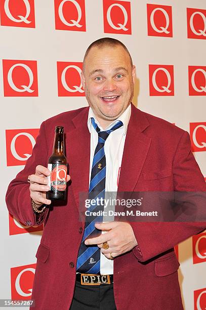 Al Murray poses in the press room at The Q Awards 2012 at the Grosvenor House Hotel on October 22, 2012 in London, England.