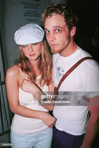 Actors Katharine Towne and Ethan Embry pose outside Club A.D. May 25, 2002 in Hollywood, CA.