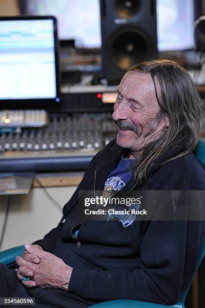 Dave Brock of English prog rock band Hawkwind, inside their home recording studio on March 14, 2012 in Honiton.