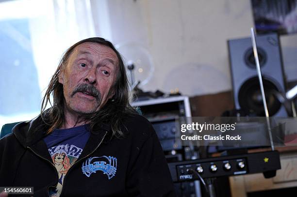 Dave Brock of English prog rock band Hawkwind, inside their home recording studio on March 14, 2012 in Honiton.