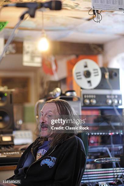Dave Brock of English prog rock band Hawkwind, inside their home recording studio on March 14, 2012 in Honiton.