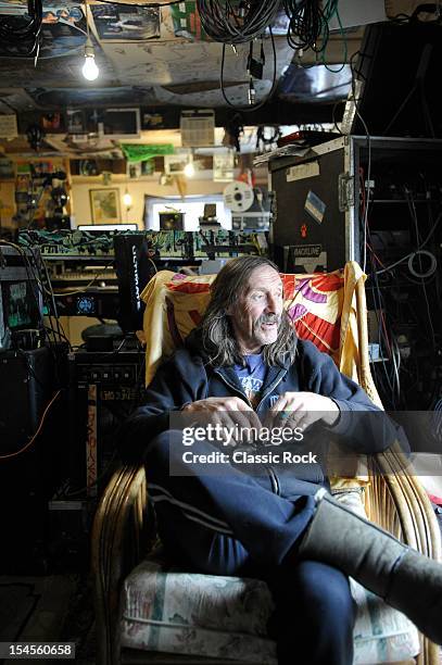 Dave Brock of English prog rock band Hawkwind, inside their home recording studio on March 14, 2012 in Honiton.