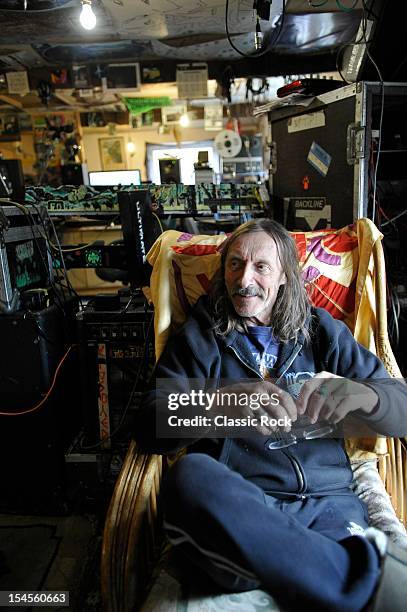 Dave Brock of English prog rock band Hawkwind, inside their home recording studio on March 14, 2012 in Honiton.