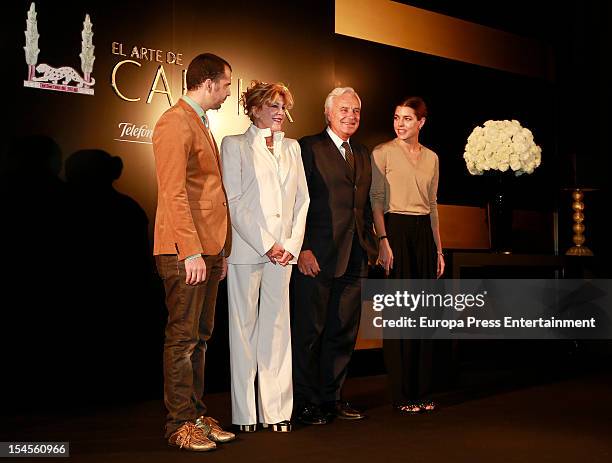 Person jumps on the stage where Charlotte Casiraghi , Bernard Fornas and Baroness Carmen Thyssen-Bornemisza attend the opening of 'El Arte de...