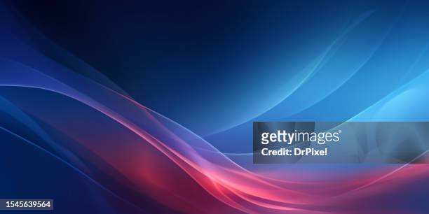 abstract gradient blue background with red & blue waves composition - red and blue background 個照片及圖片檔