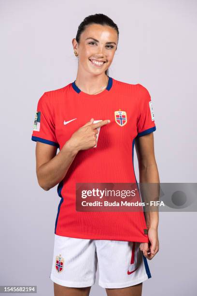 Ingrid Syrstad Engen of Norway poses during the official FIFA Women's World Cup Australia & New Zealand 2023 portrait session on July 15, 2023 in...