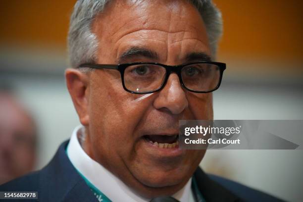 Conservative Party candidate, Steve Tuckwell, speaks after winning the Uxbridge and South Ruislip by-election on July 21, 2023 in Uxbridge, England....