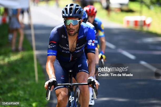 Thibaut Pinot of France and Team Groupama-FDJ competes in the breakaway during the stage fourteen of the 110th Tour de France 2023 a 151.8km stage...