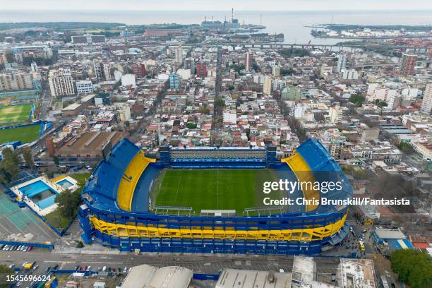 Aerial view of Boca Juniors's Estadio Alberto J. Armando on July 14, 2023 in Buenos Aires, Argentina.