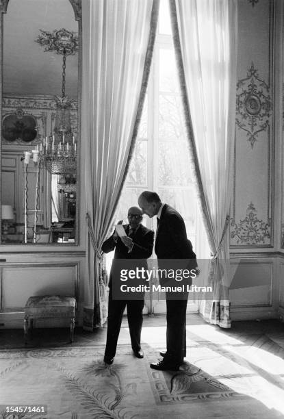 Paris, March 21 Canadian photographer Yousuf Karsh Armenian origin and President Valery Giscard d'Estaing at the Palais de l'Elysee, ¿¿¿s after the...