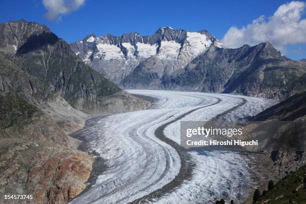 swiss alps, aletsch glaciers - aletsch glacier stock pictures, royalty-free photos & images