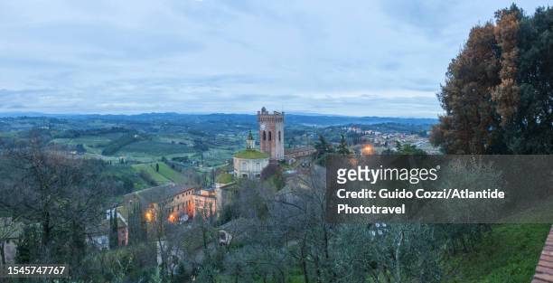 tuscany,  view of san miniato - san miniato stock-fotos und bilder