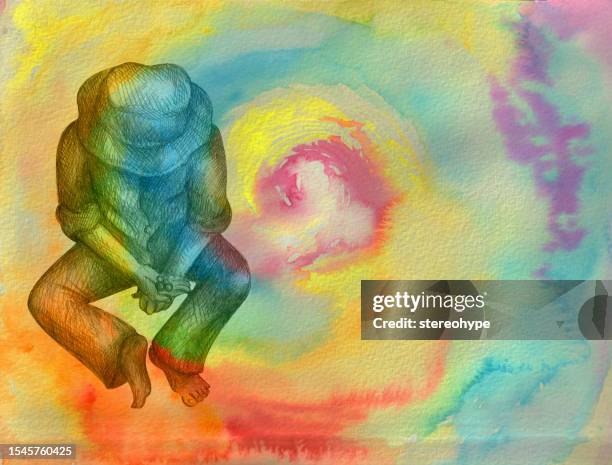 the feeding hands - third world poverty stock illustrations