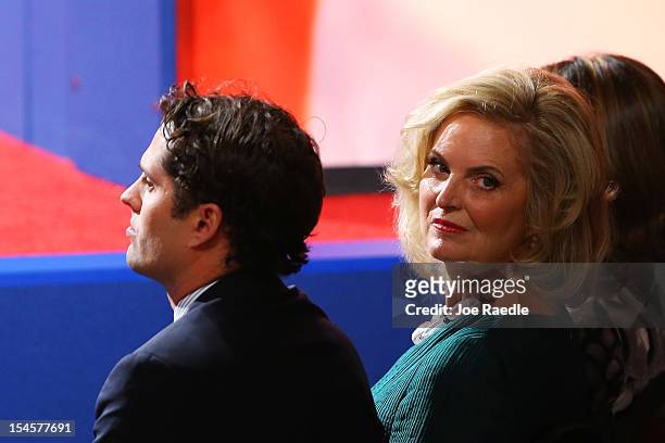 Ann Romney and son, Craig Romney attend the debate between U.S. President Barack Obama and Republican presidential candidate Mitt Romney at the Keith...