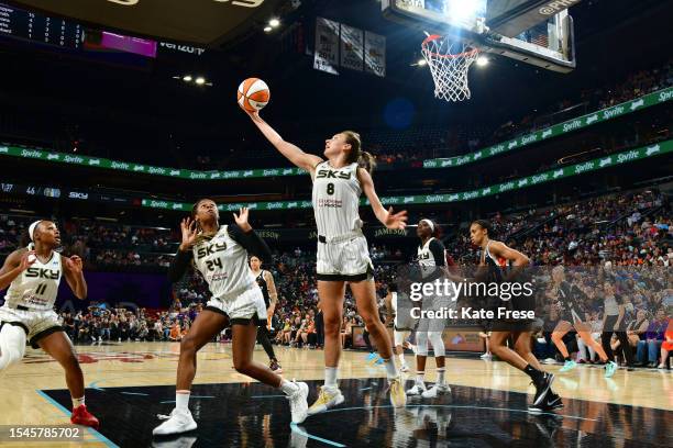 Alanna Smith of the Chicago Sky rebounds the ball during the game against the Phoenix Mercury on July 20, 2023 at Footprint Center in Phoenix,...