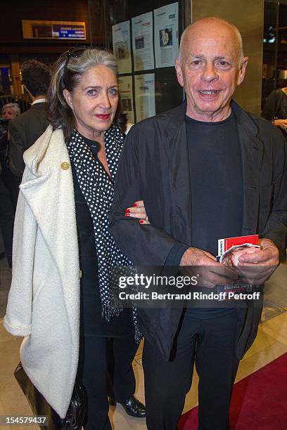 Actress Francoise Fabian and actor Gerard Lartigau at Theatre du Grand Point-Virgule on October 22, 2012 in Paris, France.