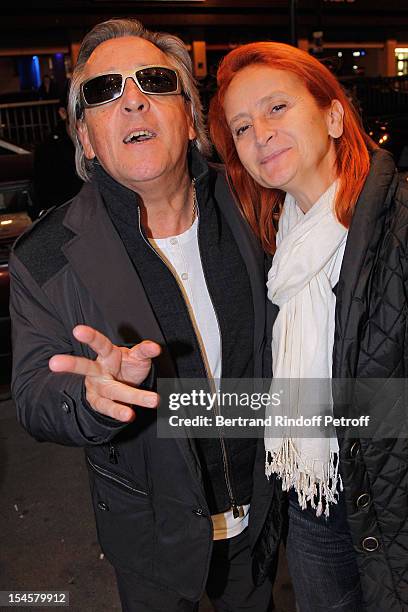 Singer Gilbert Montagne and his wife Nicole at Theatre du Grand Point-Virgule on October 22, 2012 in Paris, France.