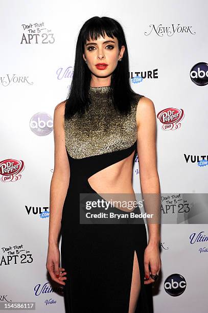 Actress Krysten Ritter attends the premiere party for "Don't Trust The B---- In Apt 23" hosted by New York Magazine and Vulture at Toro Lounge at...