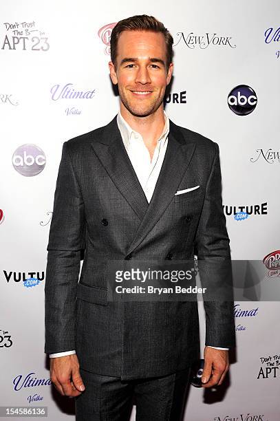 Actor James Van Der Beek attends the premiere party for "Don't Trust The B---- In Apt 23" hosted by New York Magazine and Vulture at Toro Lounge at...