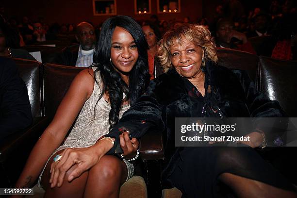 Cissy Houston and Bobbi Kristina Brown attend "The Houstons: On Our Own" series premiere party at the Tribeca Grand Hotel on October 22, 2012 in New...