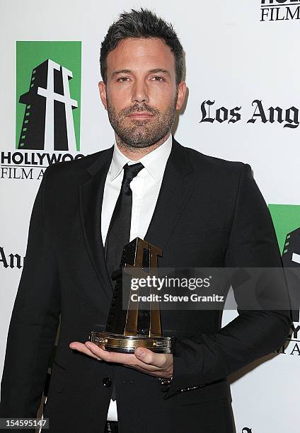 Ben Affleck poses at the 16th Annual Hollywood Film Awards Gala Presented By The Los Angeles Times at The Beverly Hilton Hotel on October 22, 2012 in...