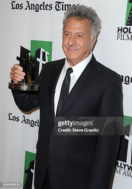 Dustin Hoffman poses at the 16th Annual Hollywood Film Awards Gala Presented By The Los Angeles Times at The Beverly Hilton Hotel on October 22, 2012...