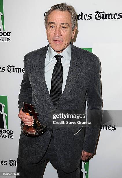 Robert Deniro poses at the 16th Annual Hollywood Film Awards Gala Presented By The Los Angeles Times at The Beverly Hilton Hotel on October 22, 2012...