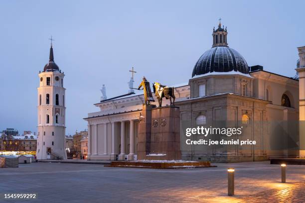 beautiful vilnius cathedral, vilnius, lithuania - vilnius street stock pictures, royalty-free photos & images