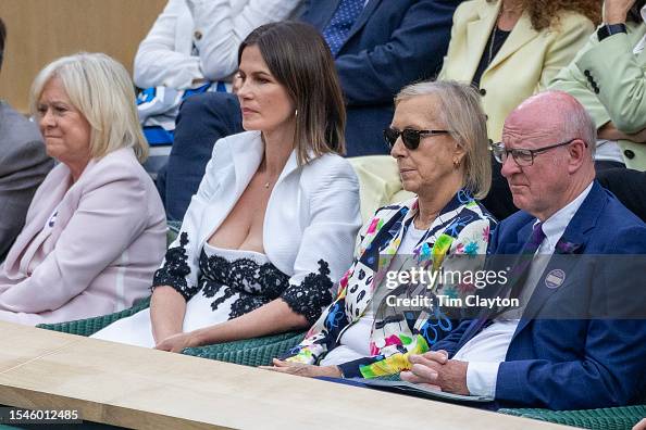 LONDON, ENGLAND - JULY 15. Martina Navratilova with her partner Julia