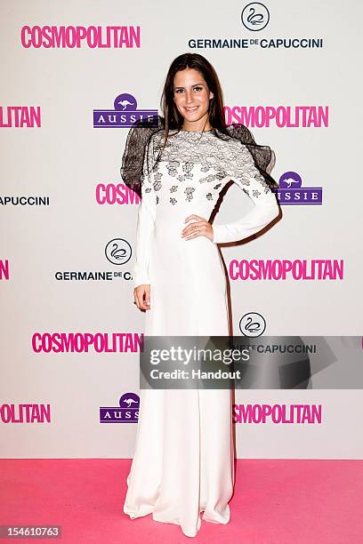 In this handout image provided by OKIKO TALENTS, Blogger Gala Gonzalez, who won the Blogger Fashion Award 2012, attends Cosmopolitan Fun Fearless...