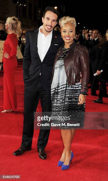 Adam Gouraguine and Emeli Sande attend the Royal World Premiere of 'Skyfall' at the Royal Albert Hall on October 23, 2012 in London, England.