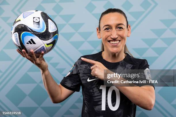 Annalie Longo of New Zealand poses during the official FIFA Women's World Cup Australia & New Zealand 2023 portrait session at on July 15, 2023 in...