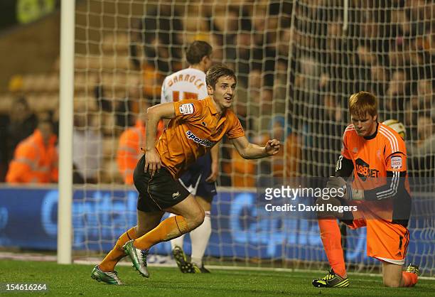 Kevin Doyle of Wolves celebrates after scoring his second goal during the npower Championship match between Wolverhampton Wanderers and Bolton...