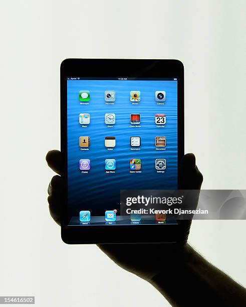 The new iPad mini is displayed after its unveiling at the Apple special event at the historic California Theater on October 23, 2012 in San Jose,...