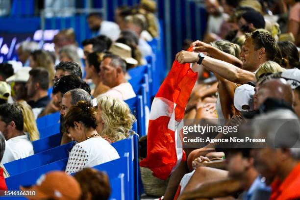 Fans of Denmark during the Day 2 of Hopman Cup at Nice Lawn Tennis Club on July 20, 2023 in Nice, France.