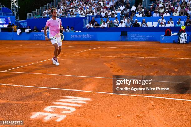 Richard GASQUET of France during the Day 2 of Hopman Cup at Nice Lawn Tennis Club on July 20, 2023 in Nice, France.