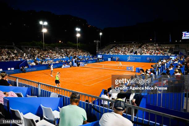 Clara TAUSON and Holger RUNE of Denmark vs Richard GASQUET and Alize CORNET of France during the Day 2 of Hopman Cup at Nice Lawn Tennis Club on July...