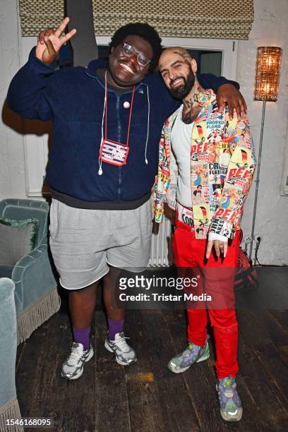 Rayan of the music duo Blumengarten and KDM Shey during the Lucry & Suena single release party at Soho House on July 20, 2023 in Berlin, Germany.