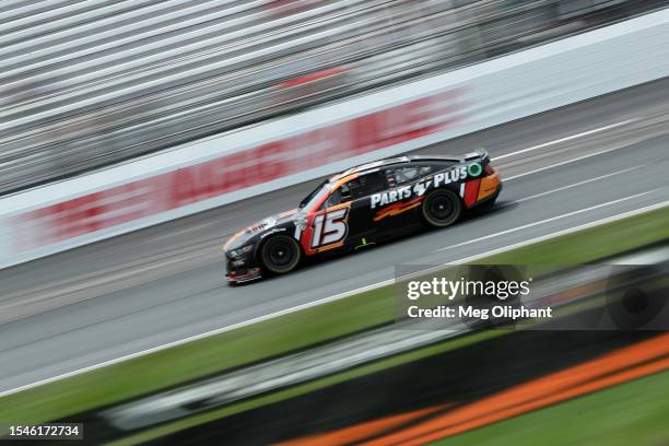 Ryan Newman, driver of the Parts Plus Ford, drives during qualifying for the NASCAR Cup Series Crayon 301 at New Hampshire Motor Speedway on July 15,...